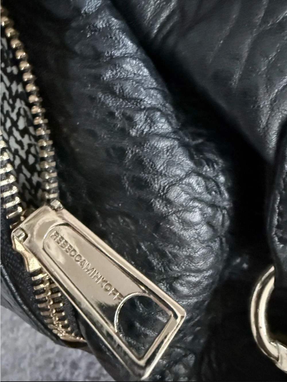 Rebecca Minkoff Black Pebbled Leather Backpack